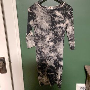 Black and white tie dye dress